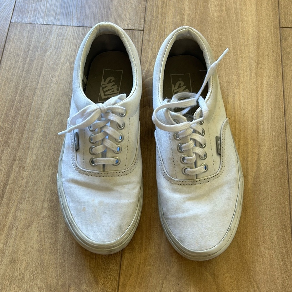 Classic white canvas VANS - gently used - as seen in photos